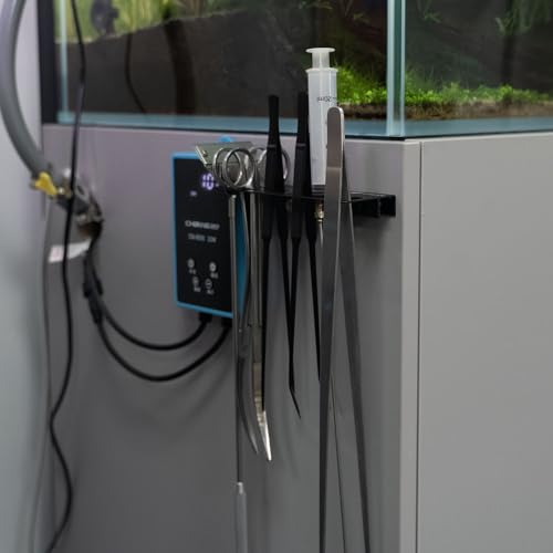 Image of LINLAN Aluminum Aquarium Tool Holder - Fish Tank Accessories Organizer for Rimless Aquariums, Maintenance Tools, Tweezers, Tongs, Water Plants Accessories & Aquarium Supplies(Silver)