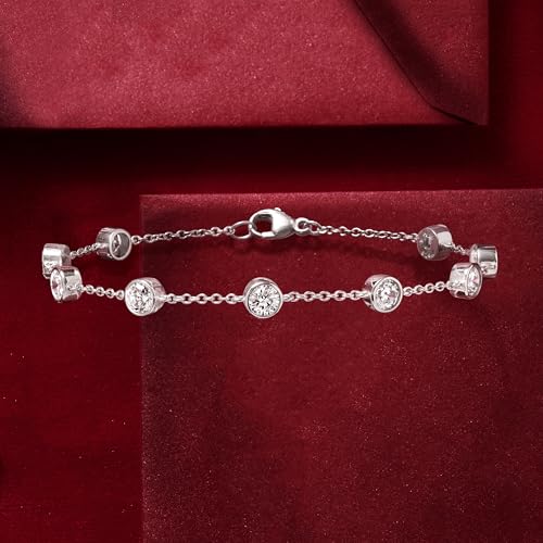 Ross-Simons 2.20 ct. t.w. Bezel-Set CZ Station Bracelet in Sterling Silver4