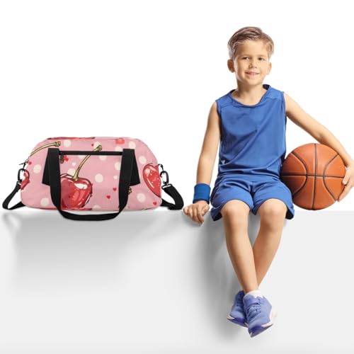 Fruits Cherries Kids Duffle Bag Boys Girls Small Sport Dance Gym Bag for Overnight Travel Weekender Carry On2