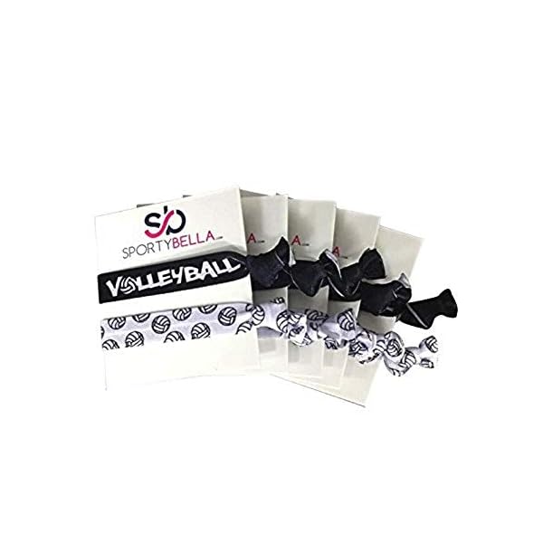 Infinity Collection Volleyball Hair Accessories, Volleyball Hair Ties 5pk, No Crease Volleyball Hair Elastics Set…