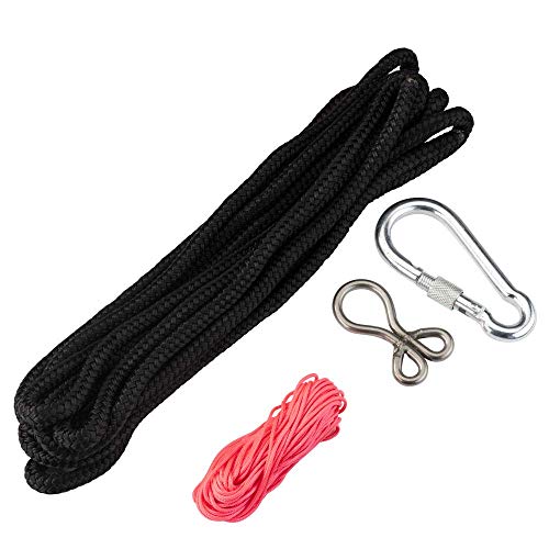 Super Spinner 20' Super Tree Swing Hanging Kit with Fully Adjustable Nylon Rope, Black