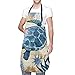 Żółw morski i rozgwiazda fartuch kuchenny dla kobiet mężczyzn dzieci dziewcząt, regulowany wodoodporny śliniak do gotowania / grillowania/pieczenia/rzemiosła / ogrodnictwa, duży rozmiar z 2 kieszeniami