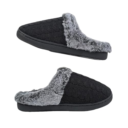 men's fashion sale warehouse clearance Extra Wide Ladies Slippers Closed Toe Slip-On Outdoor Slippers Women's House Slippers with Memory Foam Fluffy Faux Shearling slip on shoes women