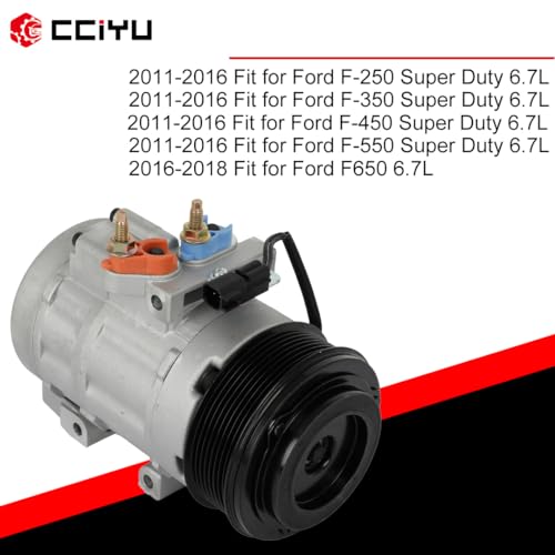 Image of CCIYU AC Compressor w /Clutch for Ford F-550 Super Duty 6.7L 2011-2025