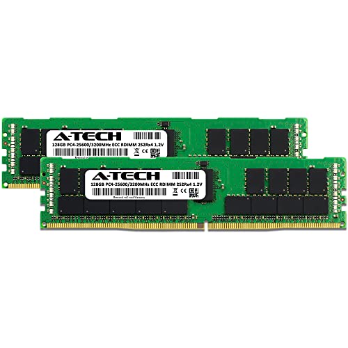 Image of A-Tech 256GB Kit (2x128GB) DDR4 3200MHz PC4-25600 ECC RDIMM 4Rx4 (3DS 2S2Rx4) Quad Rank 1.2V ECC Registered DIMM 288-Pin Server & Workstation RAM Memory Upgrade Modules (A-Tech Enterprise Series)
