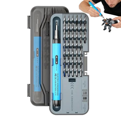 Tournevis électrique de précision kit 46 en 1 compact en ABS robuste avec recharge USB