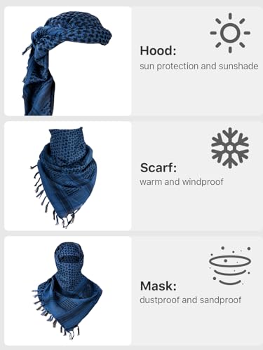 Image of FREE SOLDIER Scarf Military Shemagh Tactical Desert Keffiyeh Head Neck Scarf Arab Wrap with Tassel for Men Women