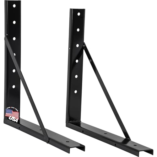 Buyers Products 1701016 Formed Welded Black Steel Mounting Brackets for Underbody Truck Tool Box, Set of 2, 24" x 24", Corrosion Resistant With Universal Hole Pattern For Quick And Easy Mounting