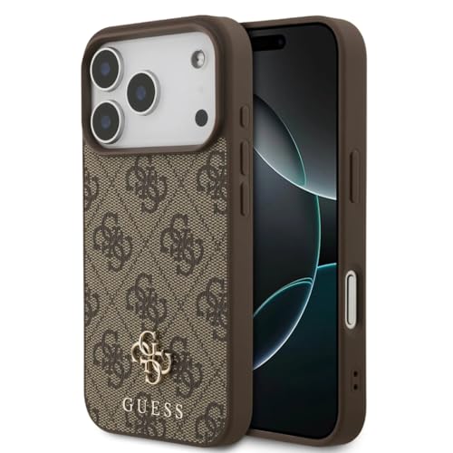 Coque Guess 4G iPhone 17 Pro Max MagSafe marron charge sans fil
