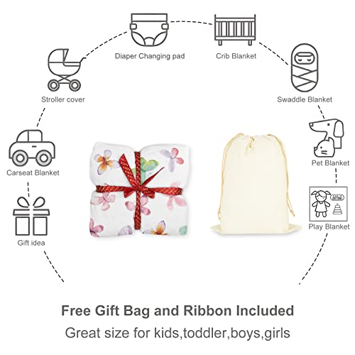 Butterfly Baby Blankets Gifts For Girls, Super Soft Flannel Watercolor Butterfly Throws Blankets, Baby Shower Birthday Gifts For Kids Grandkids, Toddler Blanket For Napping At School Or Bed, 32"X 48" #TOP5