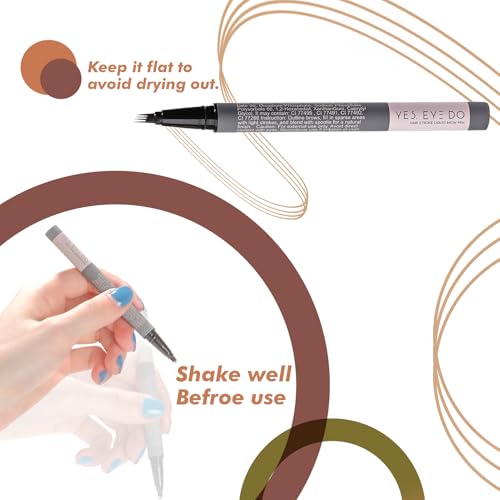 Image of Light Brown Eyebrow Pencil, Strawberry Blonde Eyebrow Pen for Women,4-Tip Precision Brow Pen, Eyebrow Pencil with Hair Stroke, 24H Long Wear YES.EYE DO (Walnut Whisper-Light Brown)