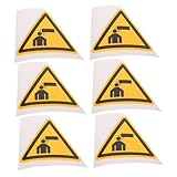 FIXOSHEE Panneau D'avertissement Autocollant « Attention à Votre Tête » Ensemble De 6 Triangle De Sécurité 8x8cm Haute Adhérence Utilisation Intérieure Et Extérieure Pour Usines Et Entrepôts