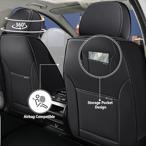 Image of Car Seat Covers for Chevy Chevrolet Trax 2024-2025, Nappa Leather Car Seat Cover Waterproof Seat Protectors Greathable Cushions (Gray White,5 Seats Standard)