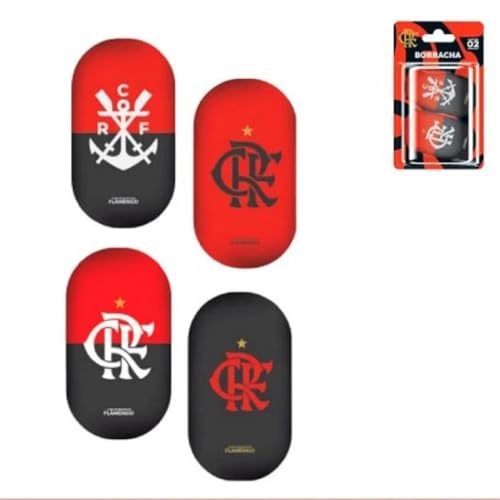 Borracha Retangular Flamengo Blister Com Gular Vermelho Sky Paper