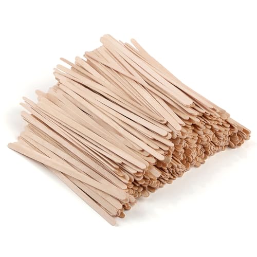 MOWPOG 700 Pcs Natural Wooden Coffee Stirrers 5.5 Disposable Stir Sticks