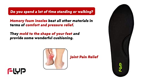 Image of FLYP Memory Foam for Shoes Insole | Shoes Heels for All Shoes | Memory Foam Insoles Shoes Cushion (6, Black)