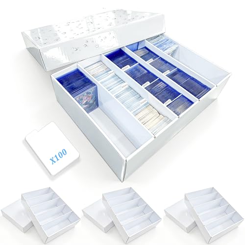 4-PACK 5 Row Trading Card Storage Box for 5000ct TCG / 3000ct Sports Cards