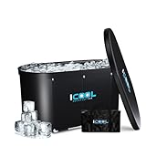 iCool Oval Ice Bath Tub | 130 Gal XL Large Highly Insulated Portable Cold Plunge Tub | Foldable & Inflatable Full-Body Cold Tub for Athletes Recovery at Home, Outdoors, Gym Use | Designed in the US