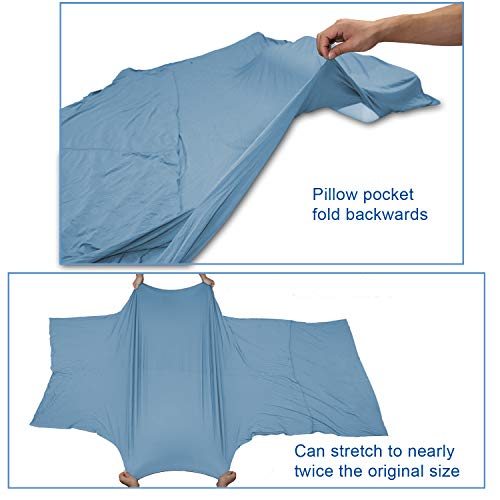 Browint Bamboo Travel Sheet, 87"X41" Stretchable Jersey Sleep Sack For Hotels, Sleeping Bag Liner For Travel And Camping, Adult, Rectangular With Pillow Pocket, Soft, Breathable, Moisture Wicking #TOP1