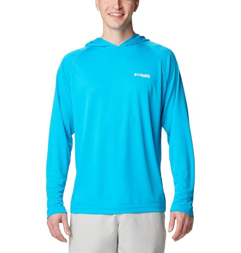 Columbia Men's PFG Solar Stream Hoodie, Ocean Blue, Large