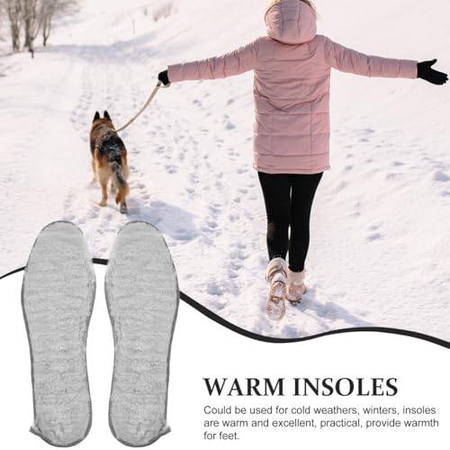 4 pares plantillas térmicas de felpa para invierno mujer miniatura 5