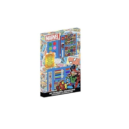 Set de Papelería Coloreable Avengers – Kit Escolar Infantil con Rotuladores, Lápices de Colores y Accesorios de Marvel para Dibujar, Pintar y Estimular la Creatividad de los Niños