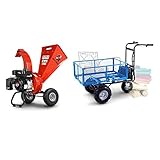 G GreatCircleUSA Mini Wood Chipper Shredder Mulcher & Landworks Utility Cart Hand Truck [Bundle Deal]