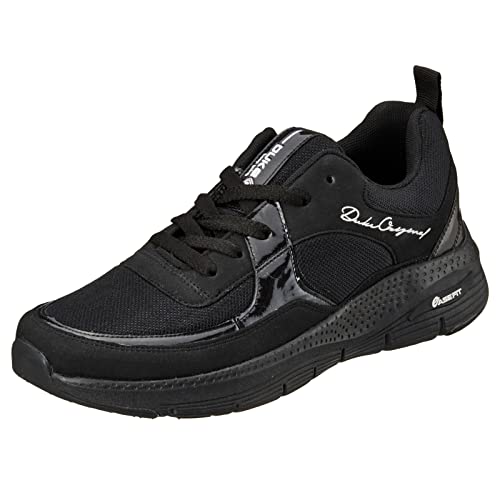 Image of Duke Mens Solid Black Sports ShoesPlatform
