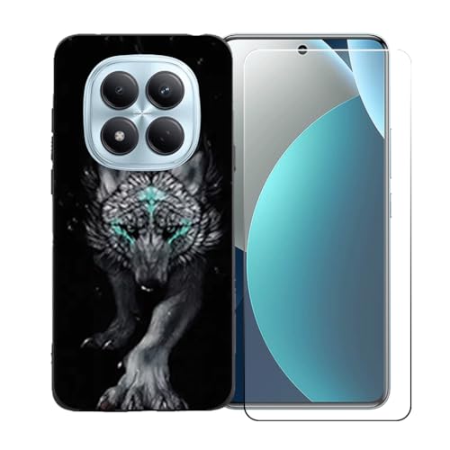 BMPNLSZ TPU Cover for Redmi Note 15 Pro 4G + HD Tempered Glass, Silicone Shell Bumper Protective Back Case - 9 Hardness Anti-Scratch Screen Protector for Redmi Note 15 Pro 4G - OYLLM22