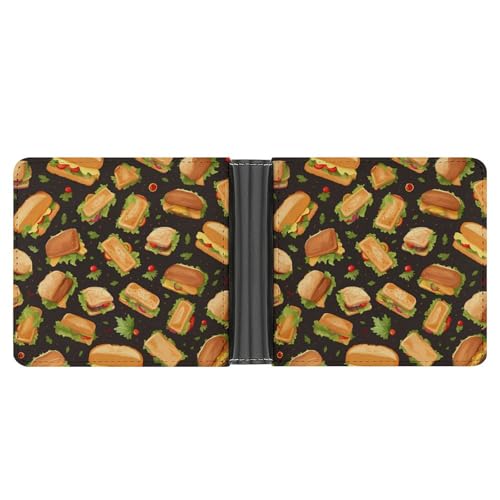 Sandwichs Mexico Taco Funny Men's Slim Bifold Wallet with Multiple Card Slots Front Pocket Purse