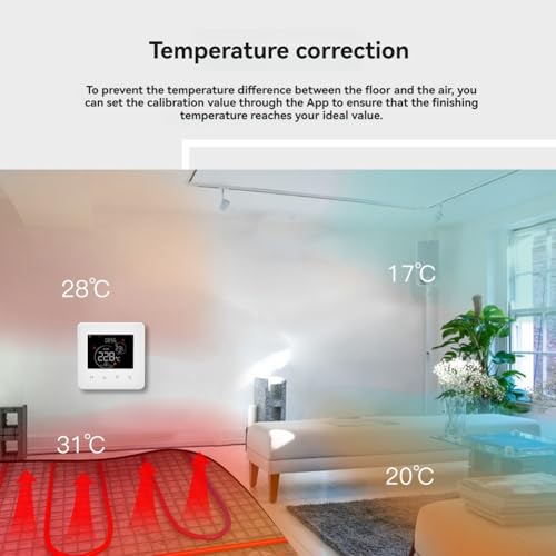 Thermostat de chauffage au sol électrique avec programmation et écran LED tactile - 3