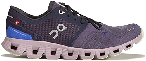 Image of On Women's Cloud X 3 Sneakers, Midnight /Heron, 6.5