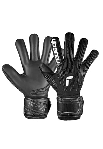 Reusch Attrakt Freegel Infinity Finger Support - Guantes de Portero para Adultos con Corte Negativo Evolution y protección para los Dedos, Ideales para césped Artificial, Color Negro, 9,5