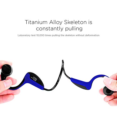 Vibez Bone Conduction Headphones Portable Open Ear Headset Wireless Bluetooth 5.0 Connectivity Sweat Resistant Sports Earphones With Microphone Volume Control For Running Hiking Driving Bicycling Blue #TOP3