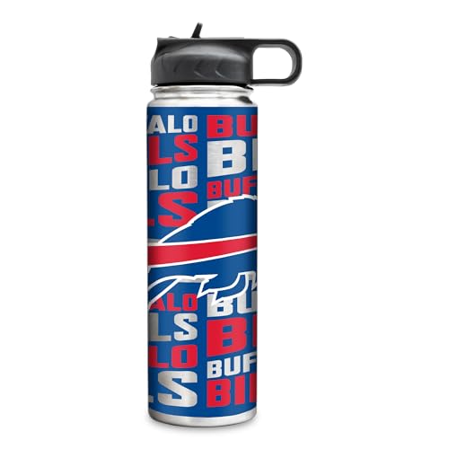Rico Industries NFL Football Buffalo Bills 22oz Stainless Steel Tumbler with Lid - Great For Coffee Tea Water or Cocktails