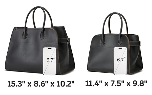 Bolso tote grande de cuero vegano para mujer elegante miniatura 2