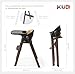 KUB High Chair for Babies and Toddlers Adjustable Foldable Convertible 5 Point Harness Easy Clean Wood-Printed Metal with Removable Tray Baby Highchair for Family (Black&Walnut Wood-Printed Metal)