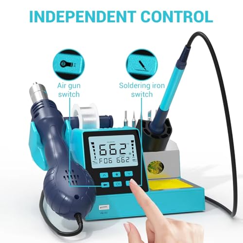 Estación de soldadura - Pistola de aire caliente para reparación de teléfonos móviles, herramientas profesionales con función de apagado automático