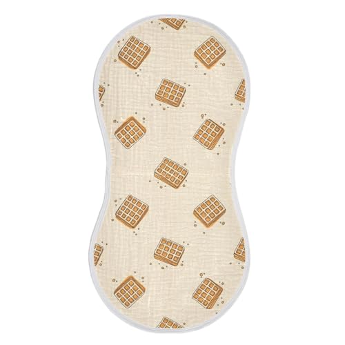 J JOYSAY Biscuits Beige Baby Burp Cloths for Boys Girls Large 22''x11'' Cotton 4 Layer Baby Spit Up Cloth for Baby Drool one sizex1