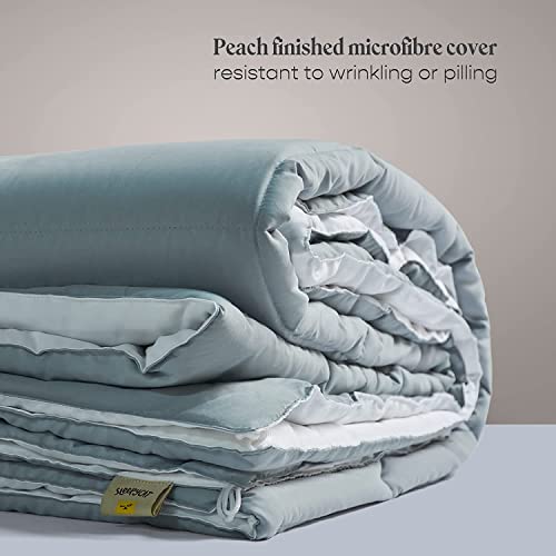 Image of SleepyCat Luxurious Winter Reversible Comforter - Hotel Like Feel with Down Alternative & Dense Microfiber Fill, Double Size 90x100 inches (400 GSM, Rhino Grey and Coconut White)