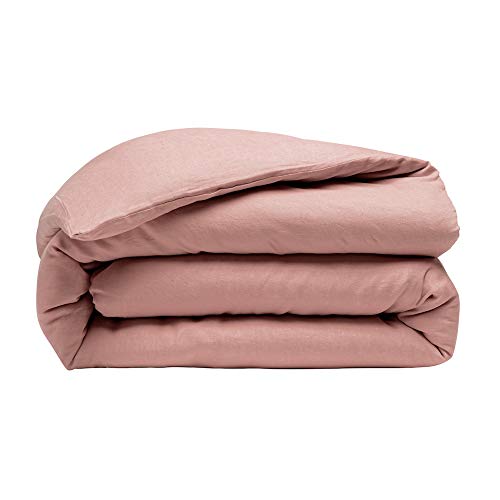 Funda nórdica de 240 x 260 cm, de lino lavado rosa, funda nórdica premium 100% lino lavado