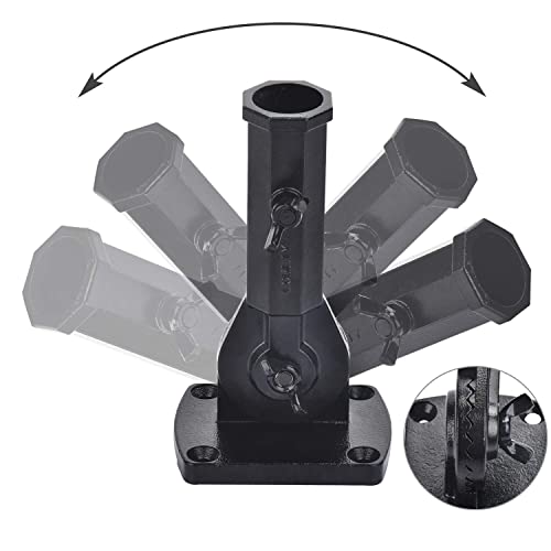 Lomety Stainless Steel Flag Pole Holder Heavy Duty Multi-Position Flag Pole Bracket Multi-Angle Adjustment Wall Mounting Bracket For 1 Inch Flag Pole (Black) #TOP2
