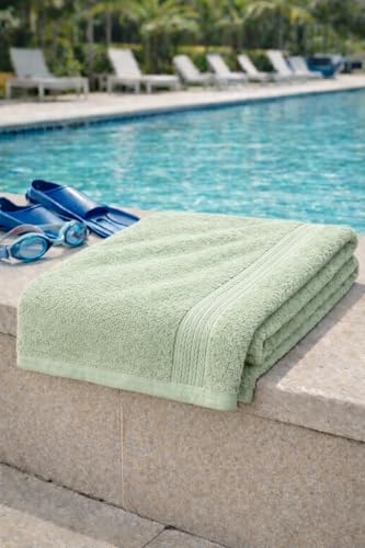 Image of Fitness Mantra Cotton Bath Towel 650 GSM | Heavyweight, Soft & Absorbent | Quick Dry | Large 30 x 60 Inch Towel for Daily Bath Use | 1 Peace| Pista|