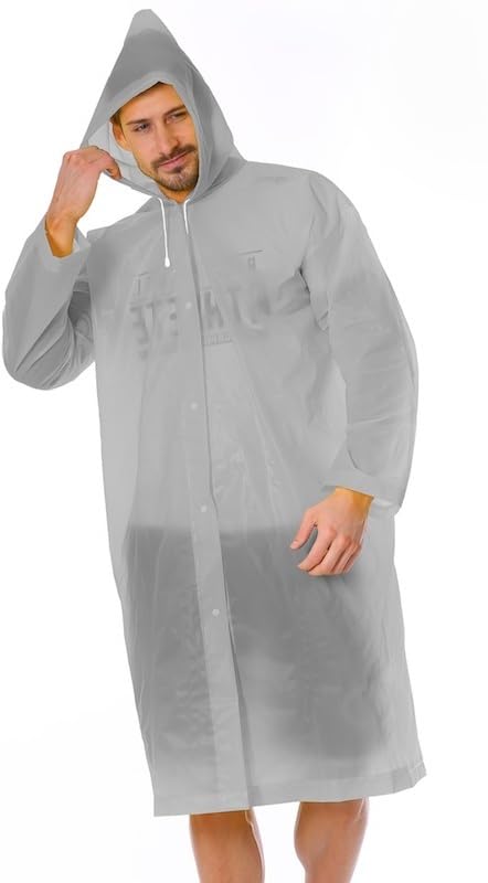 Casual Solid Men Raincoat (Ponchu Long Raincoat_Grey_1 pcs)-image-42