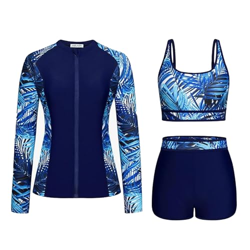 Rashguard manches longues fille et short de bain anti-irritation