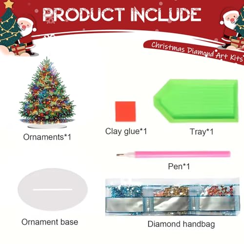 Kit peinture diamant Noël DAGLLGEW sapin acrylique 5D décor table