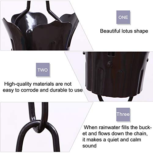 GANAZONO 3. 3Ft Rain Chains Direct Link Rain Chain Aluminum Alloy Functional And Decorative Replacement for Garden Gutter Downspouts - Afbeelding 4