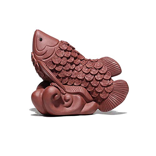 Statue de poisson doré Arowana : ornements Feng Shui et sculptures de salon