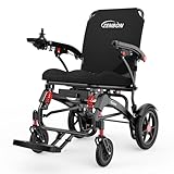 Rollstuhl Elektrisch Faltbar Leicht 19kg: 25KM Elektrischer Rollstuhl mit Fernbedienung und Hinterer Schiebehilfeknopf - Elektrische Rollstühle Elektrorollstuhl für Senioren bis 150KG (Schwarz)