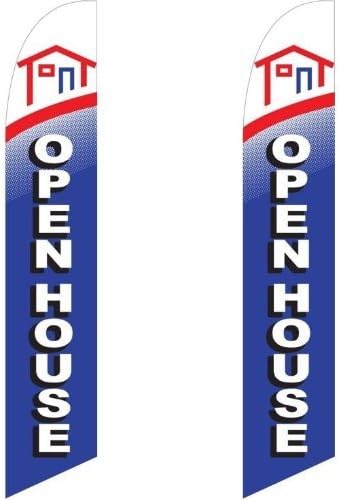 Open House Home - Banderas de repuesto de manga completa, color rojo, blanco y azul